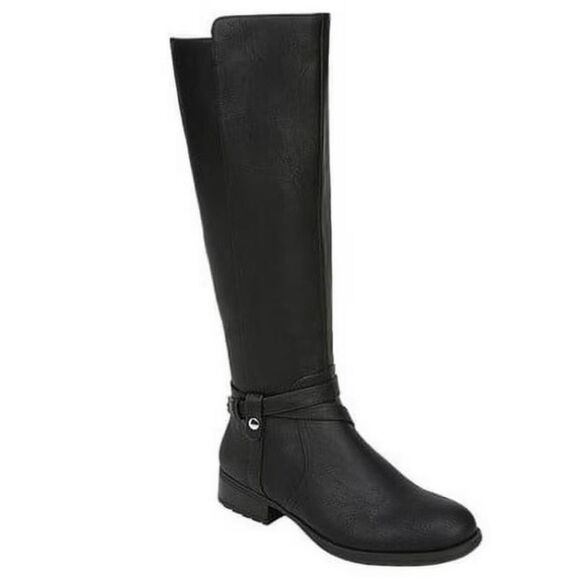 NEW Life Stride Xtrovert Knee High Riding Boot Black Faux Leather Size 6 - Picture 1 of 15